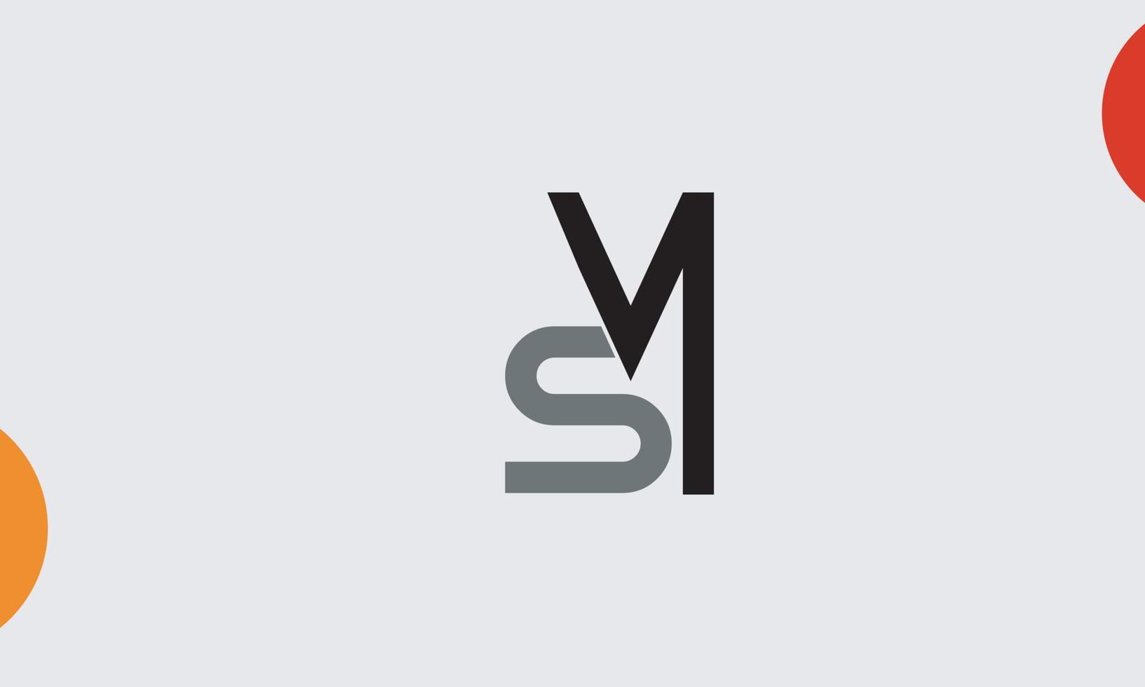 alfabeto letras iniciales monograma logo ms, sm, m y s vector