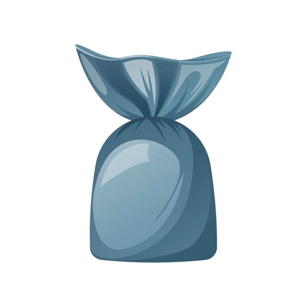 Candy in a bright blue wrapper. Cartoon vector illustration of sweet.