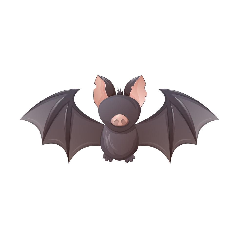 lindo murciélago animal volador nocturno, símbolo de magia y brujería, halloween. ilustración vectorial de dibujos animados vector