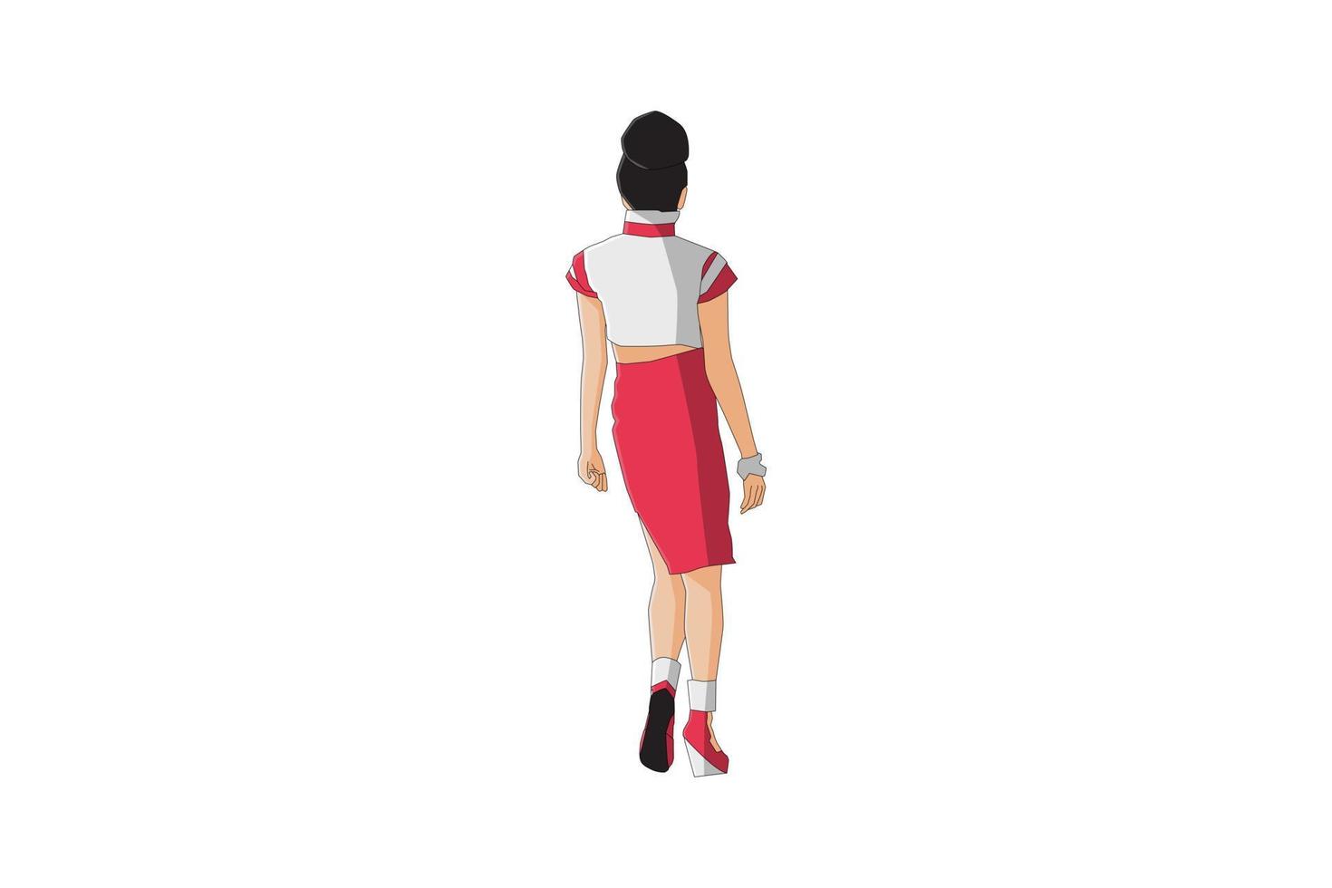 Vector illustration of elegant women walking