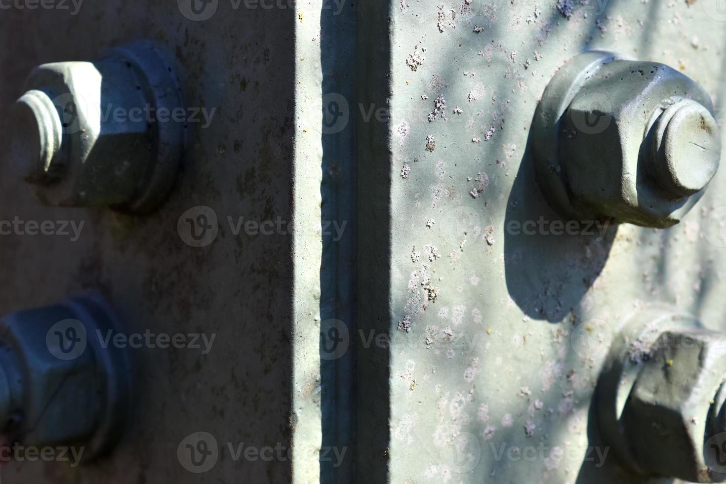 vista detallada de primer plano sobre tornillos metálicos en alta resolución. foto