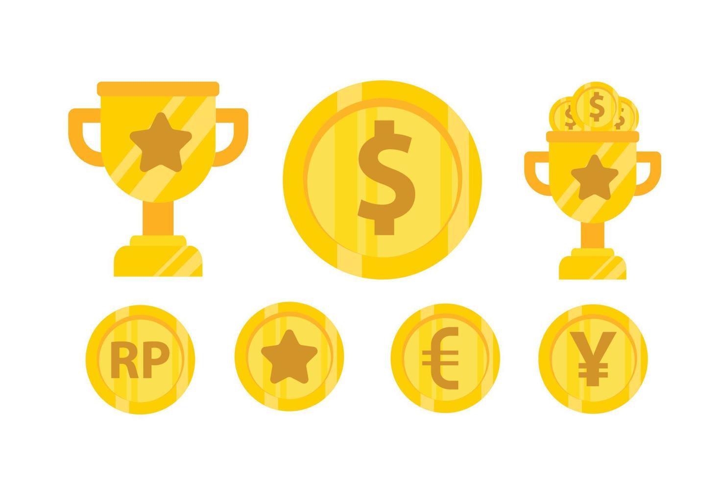 ilustración del icono de moneda, ganancias. diseño vectorial que es muy adecuado para finanzas, bancos, aplicaciones, sitios web, elementos, etc. vector