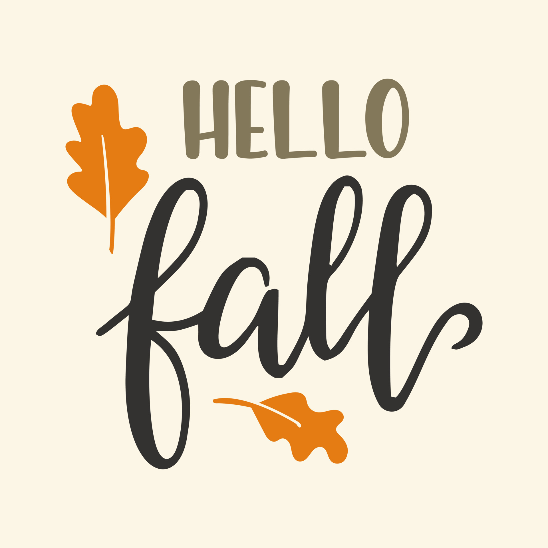 Fall Autumn lettering thanksgiving day hello fall love sign happy