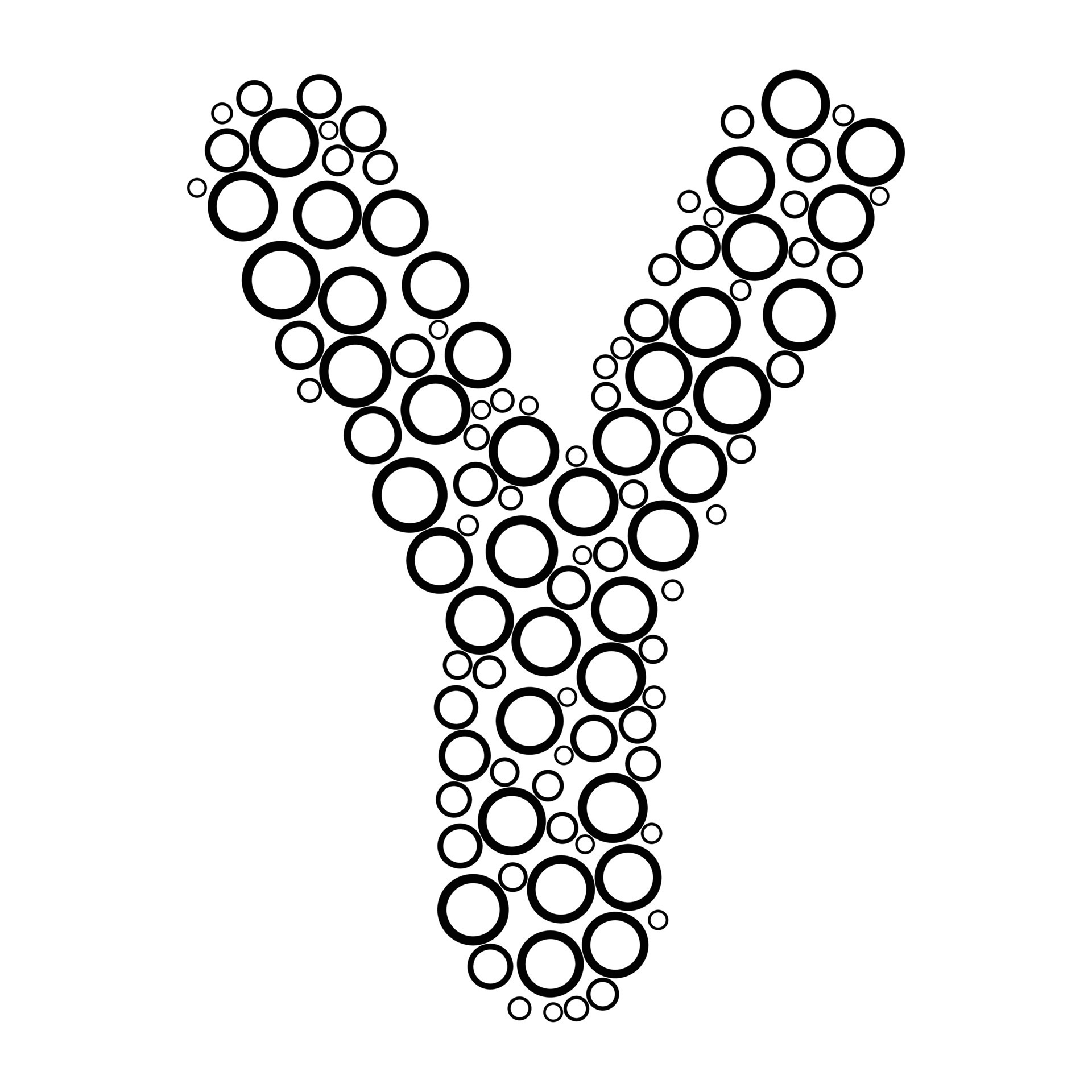 Alphabet letter y with dot style for coloring book 11802228 Vector Art ...