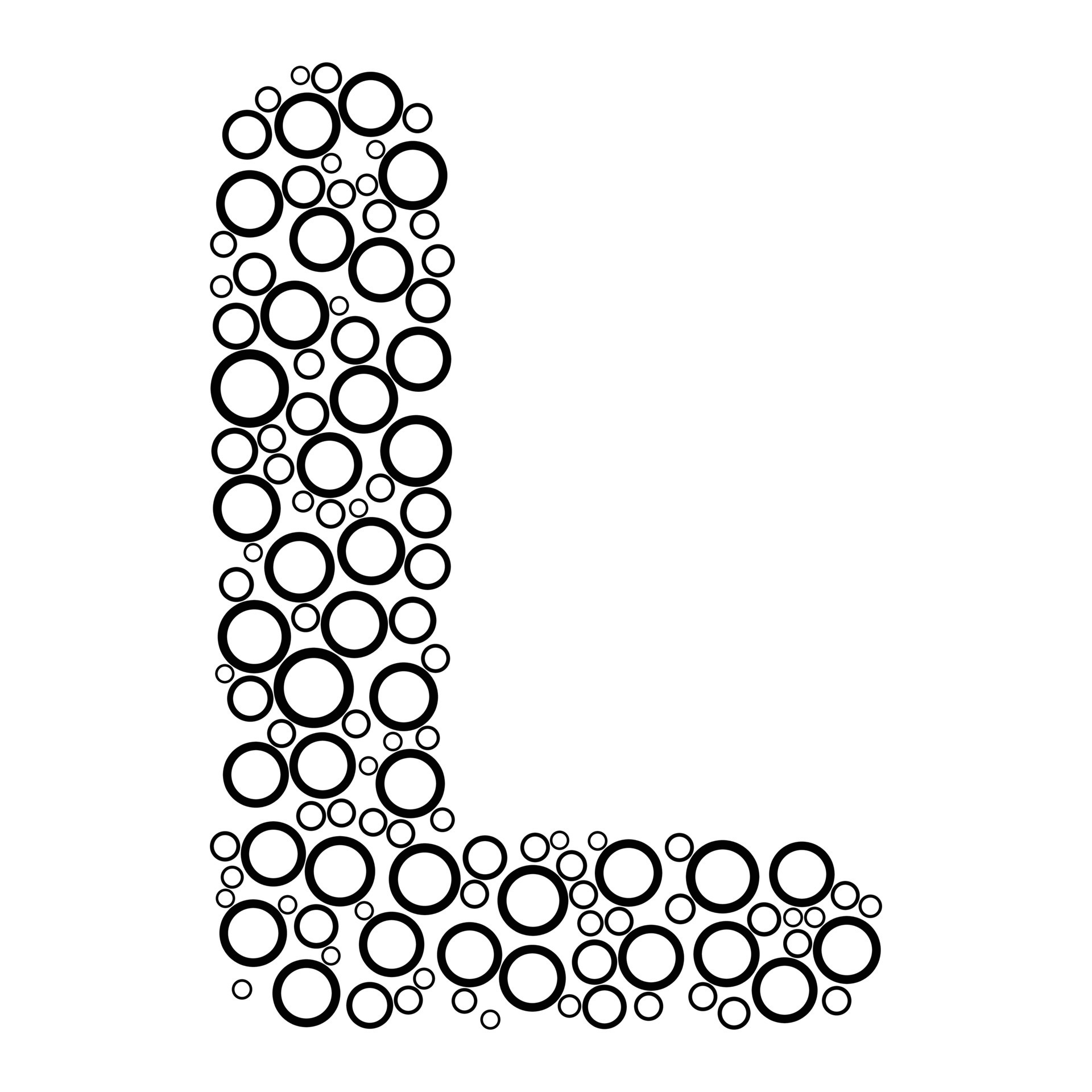 Alphabet letter l with dot style for coloring book 11802229 Vector Art