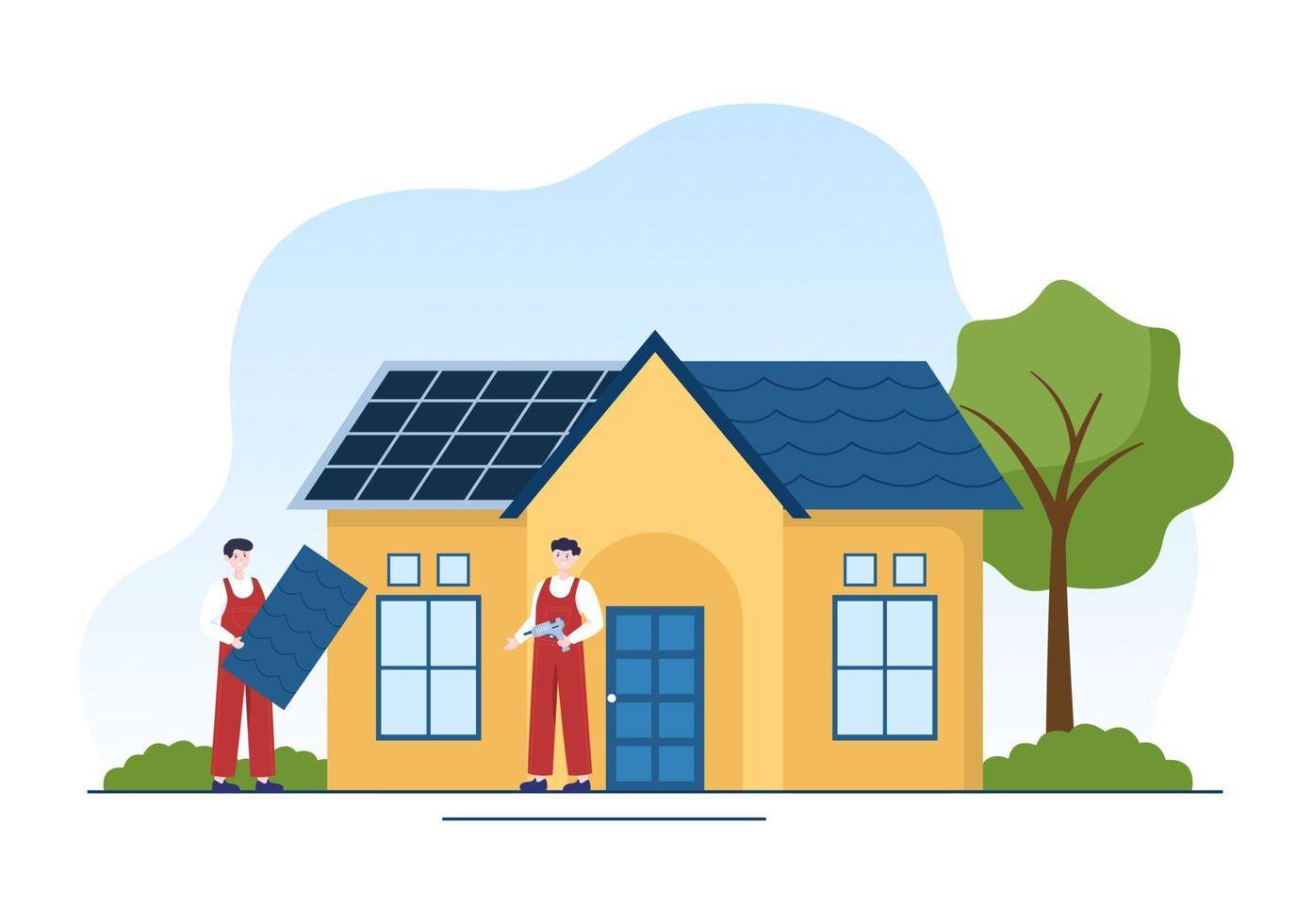 Roofing Construction Workers Template Hand Drawn Cartoon Flat Illustration with Housetop Renovation, Fixing Rooftop Tile House and Roof Reconstruction vector