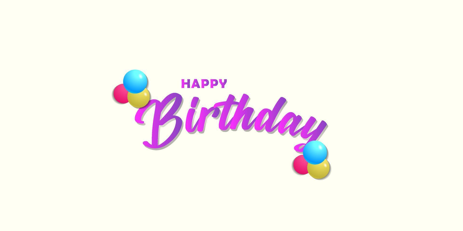 happy birthday writing with colorful balloons vector