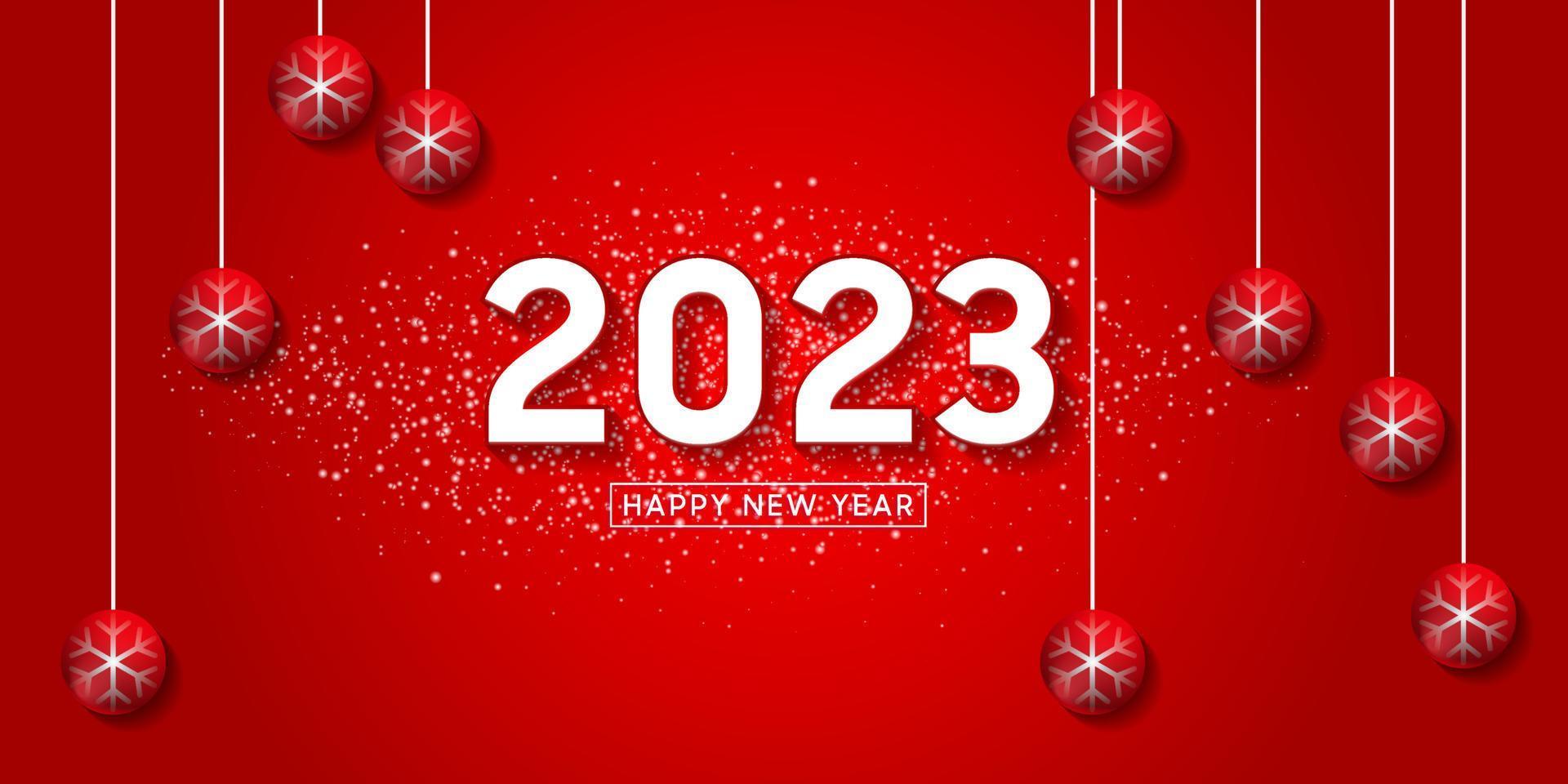 happy new year 2023 chinese lantern background design and white numbers vector