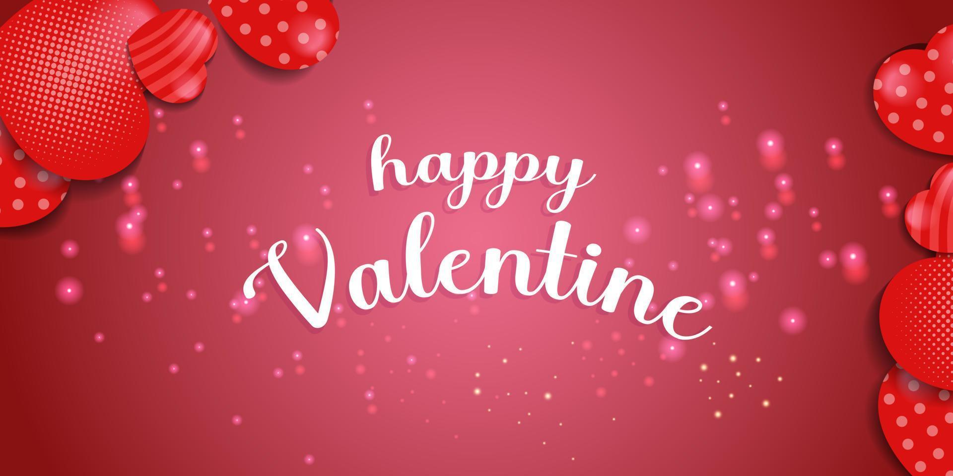 valentine background with red heart shape vector