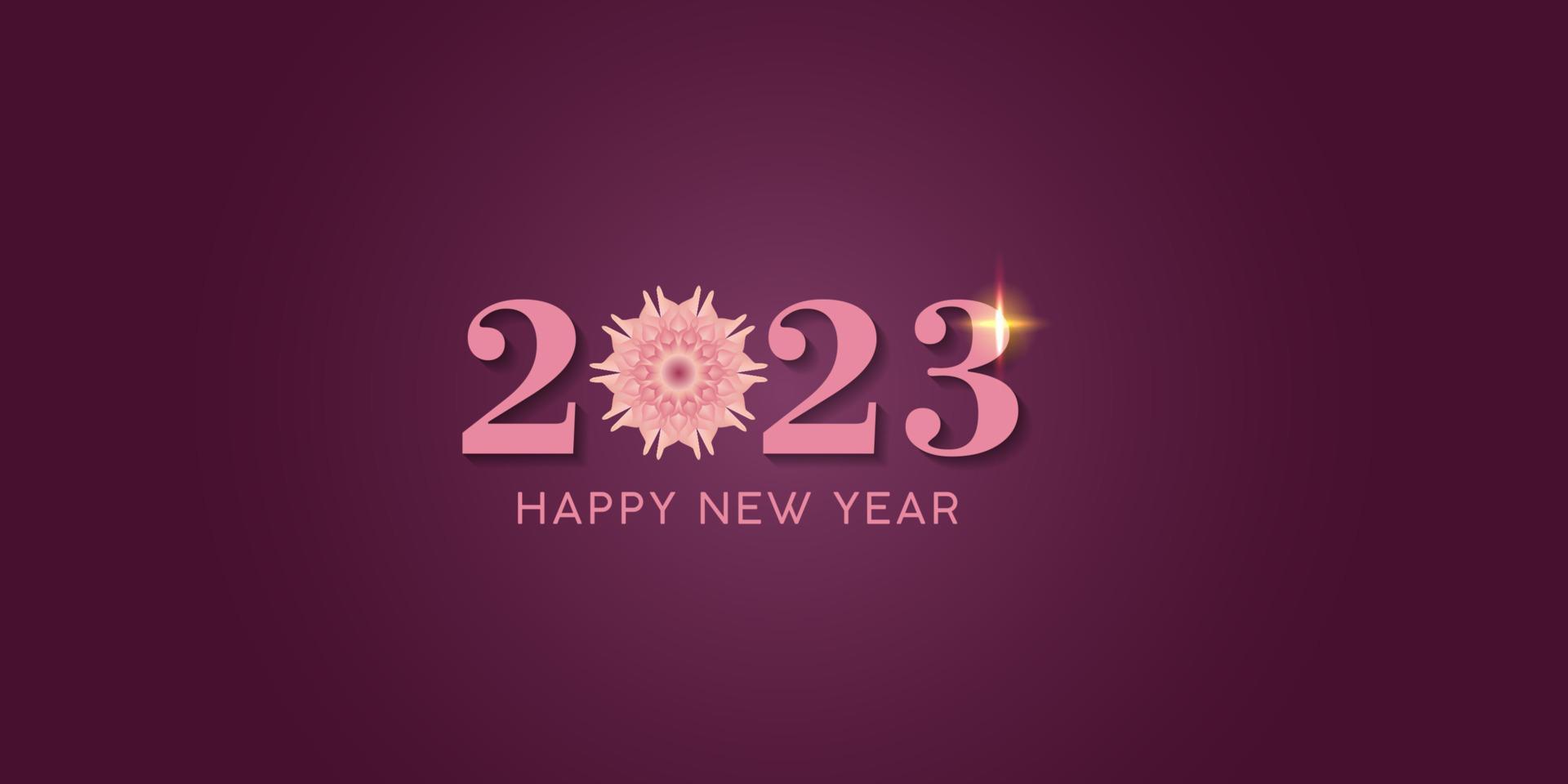 new year 2023 background design with numbers and flowers vector