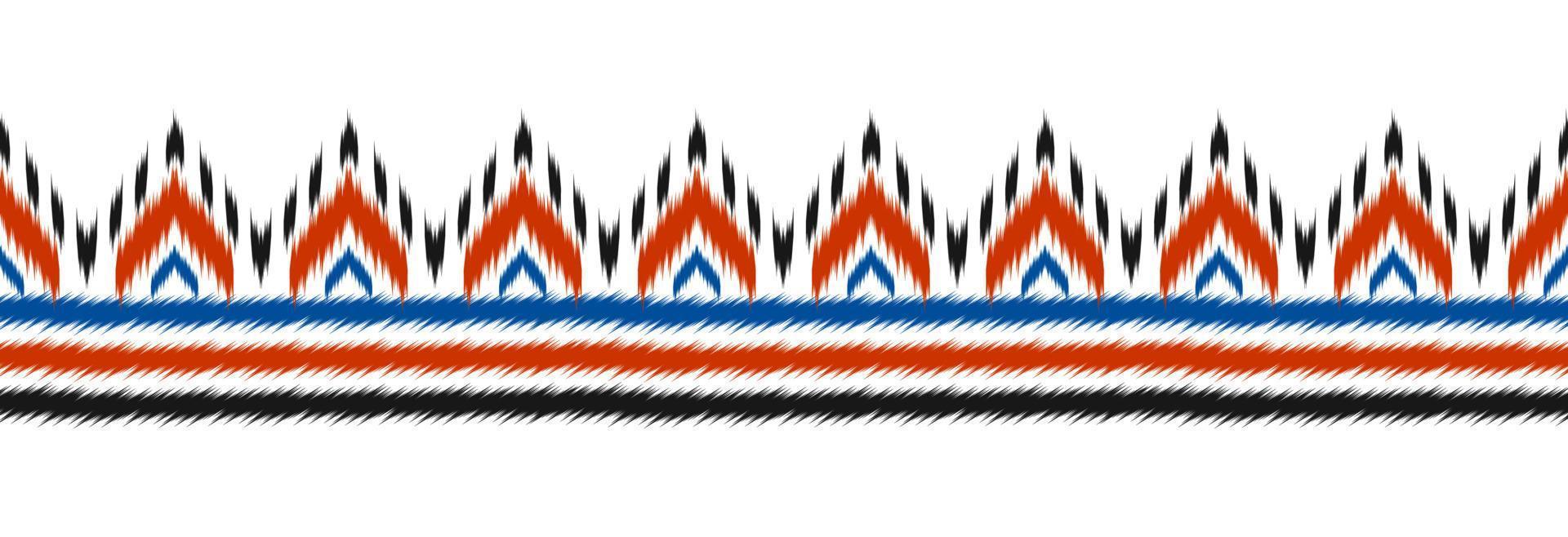 Border ethnic ikat pattern art. folk embroidery, and Mexican style. Aztec geometric ornament print. vector