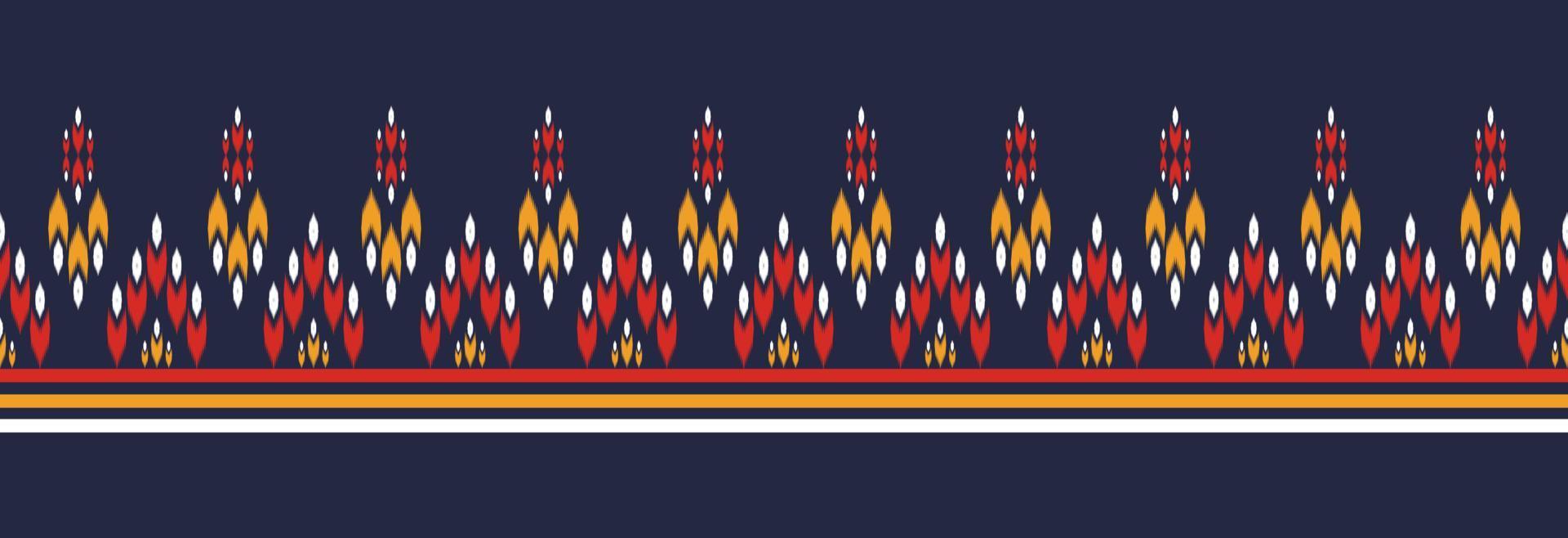 Border ethnic ikat pattern art. folk embroidery, and Mexican style. Aztec geometric ornament print. vector