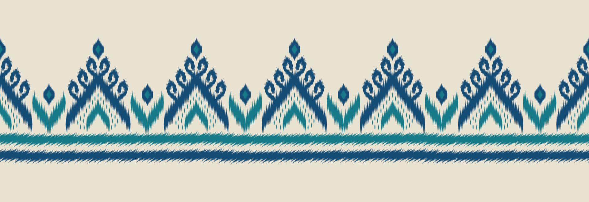 Border ethnic ikat pattern art. folk embroidery, and Mexican style. Aztec geometric ornament print. vector