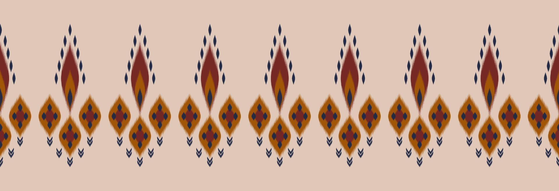 Border ethnic ikat pattern art. folk embroidery, and Mexican style. Aztec geometric ornament print. vector