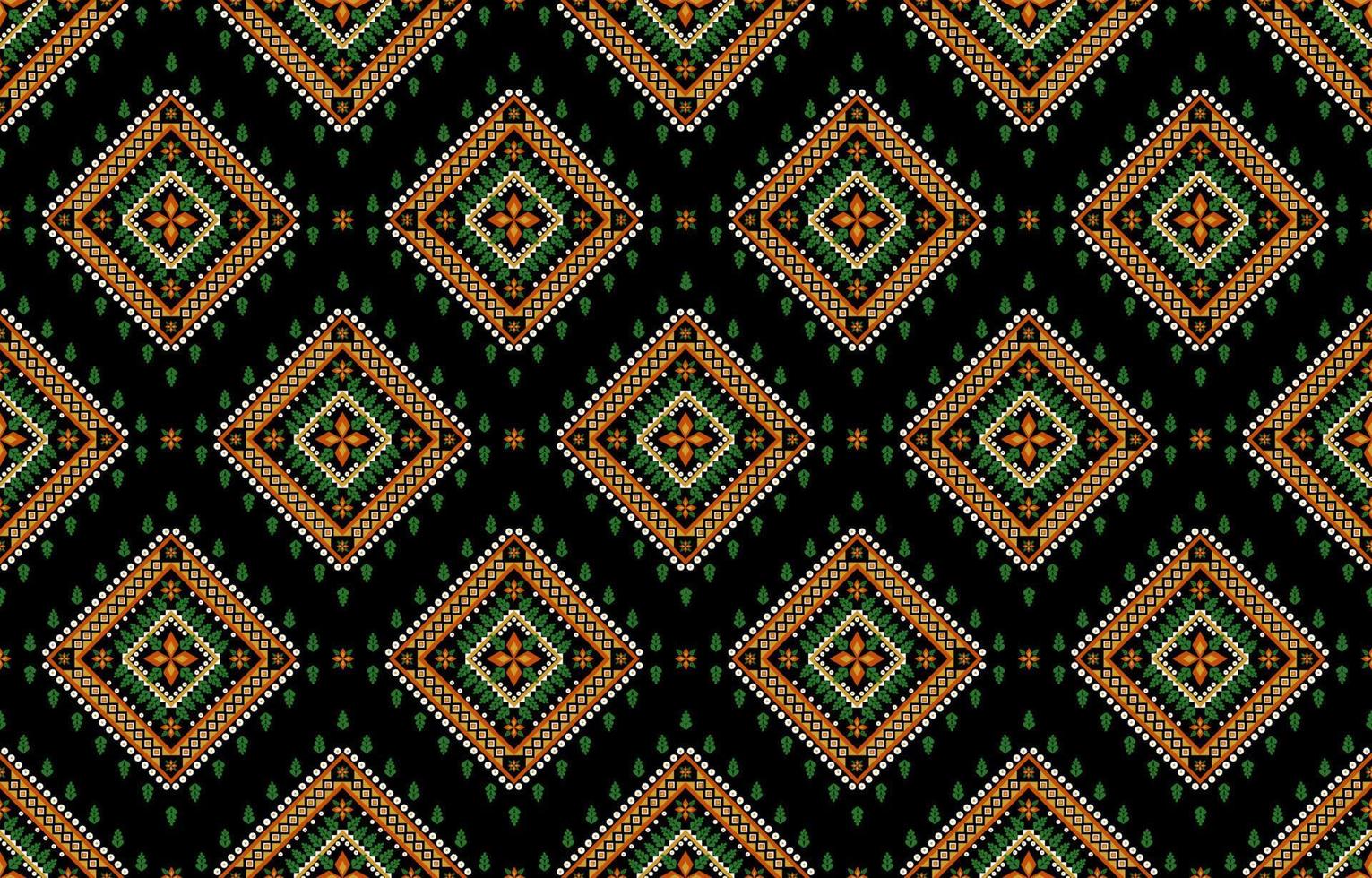 Geometric ethnic oriental seamless pattern traditional. Fabric flower pattern background. vector