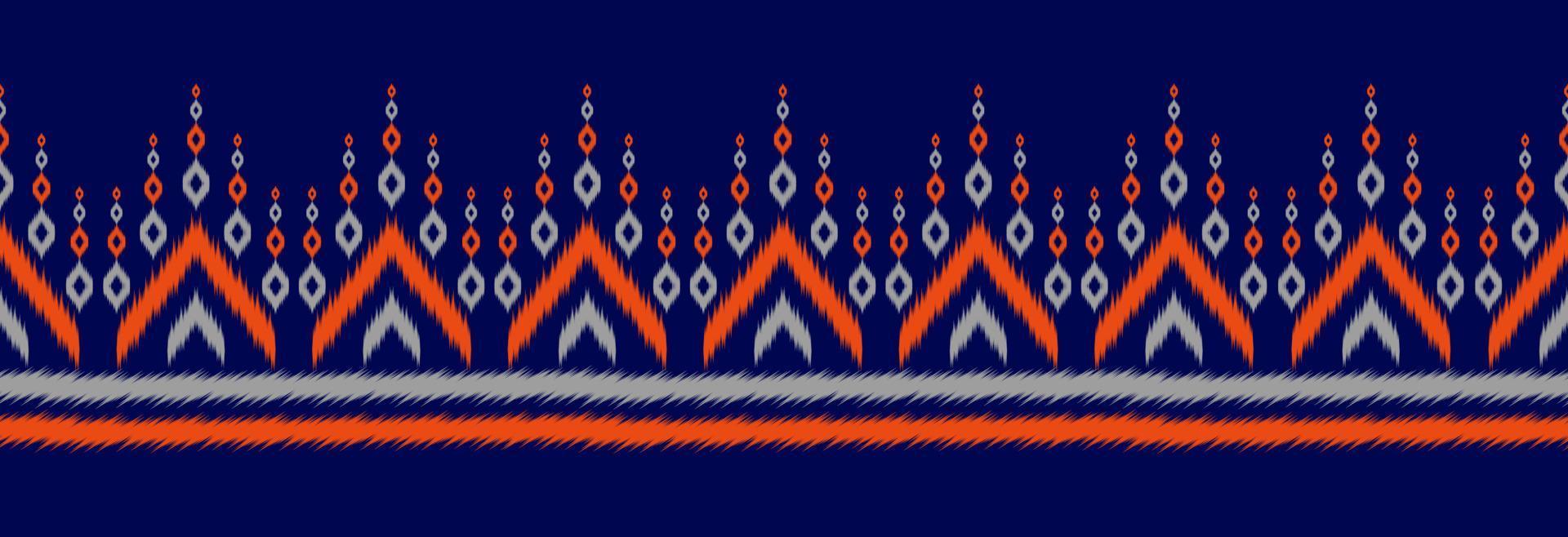 Border ethnic ikat pattern art. folk embroidery, and Mexican style. Aztec geometric ornament print. vector