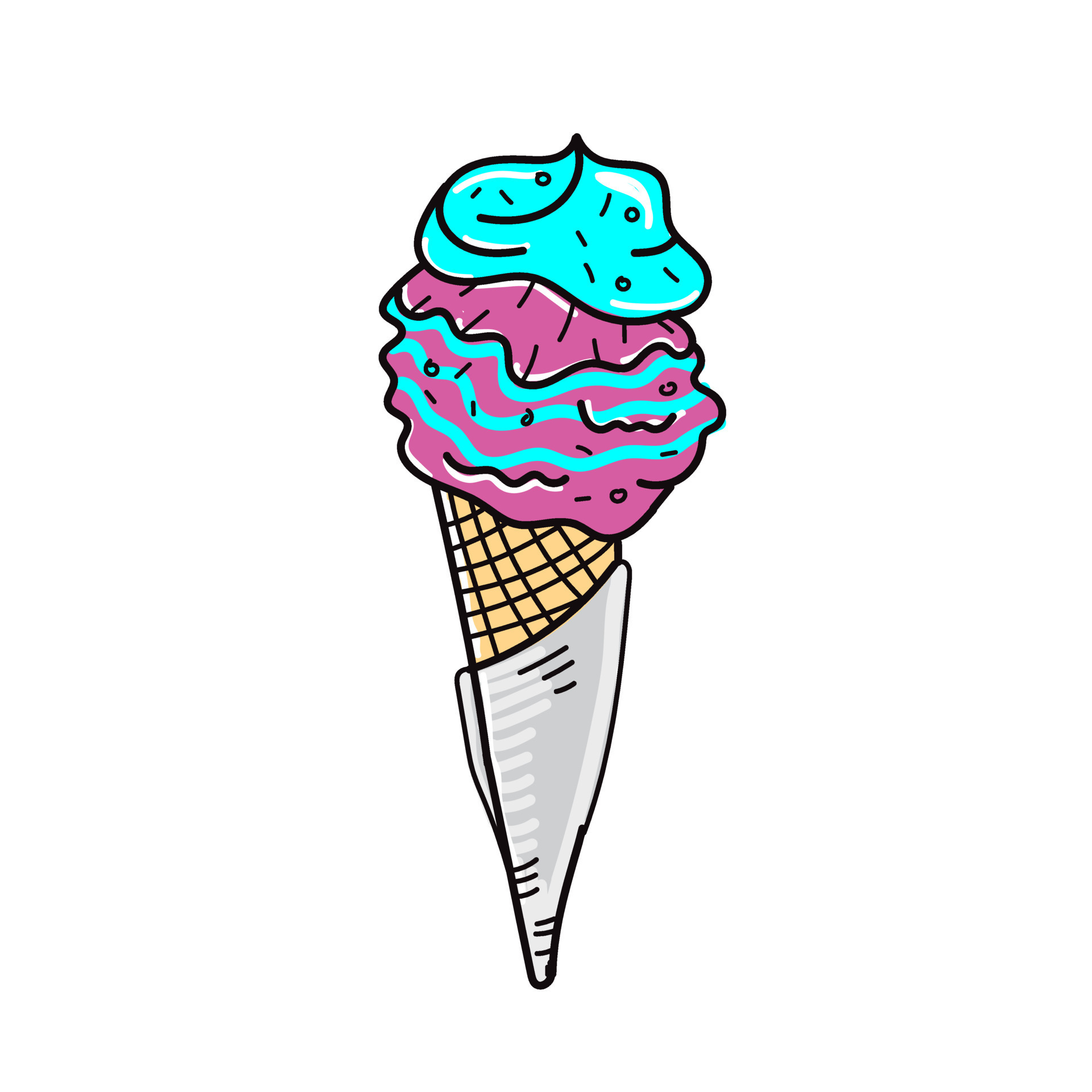 3 Scoop Ice Cream Cone Outline Svg, Ice Cream Svg, Ice Cream Cone Svg, Ice  Cream Vector, Cute Ice Cream Svg, Waffle Cone Svg