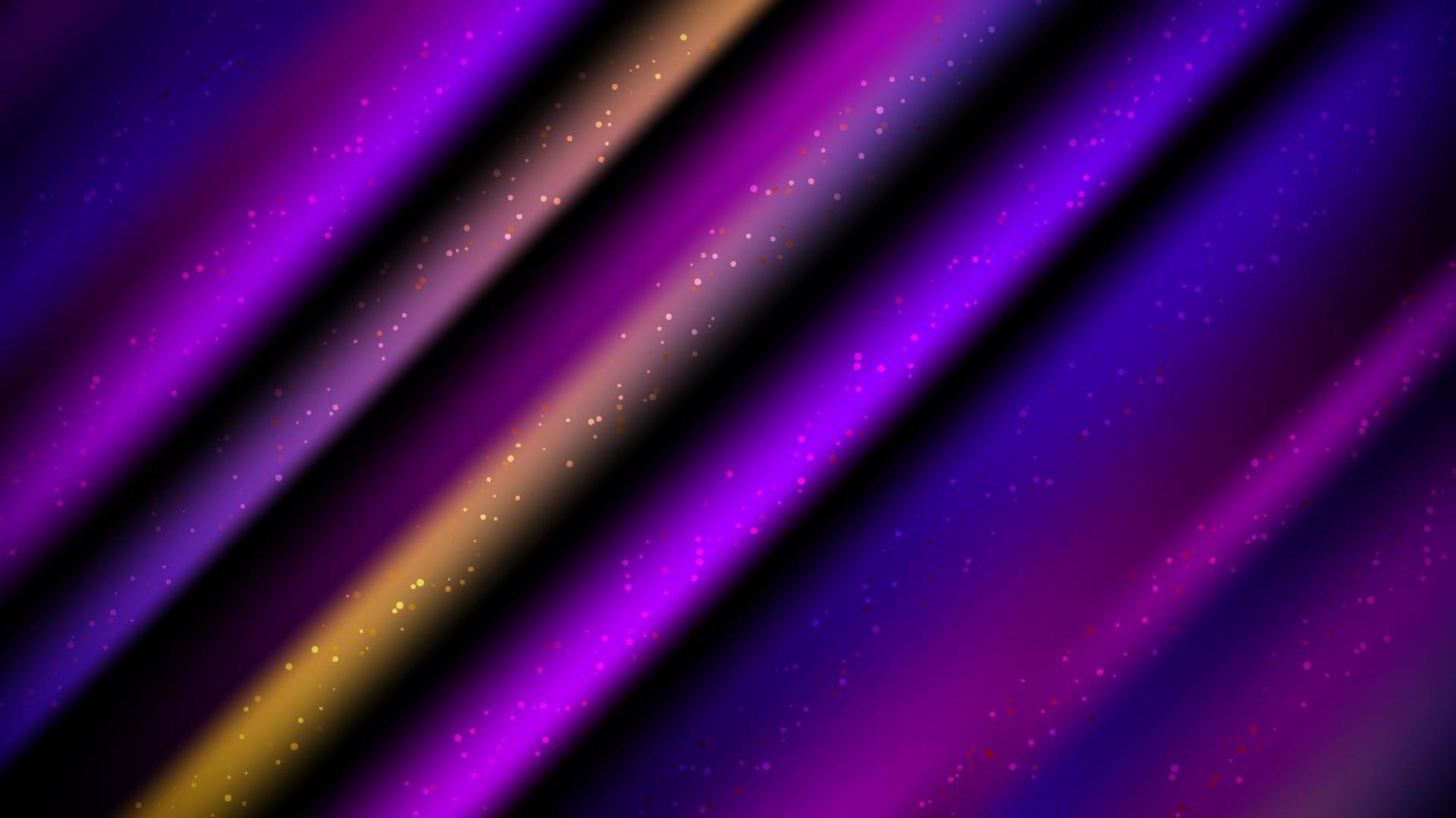 Abstract diagonal neon color lighting on black background with dust spread texture vector