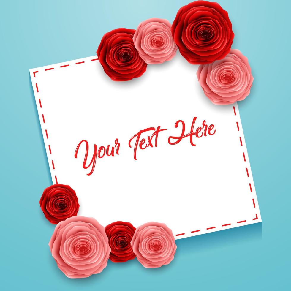 International Happy Women's Day. Square Frame Luxury for space for text on blue background vector