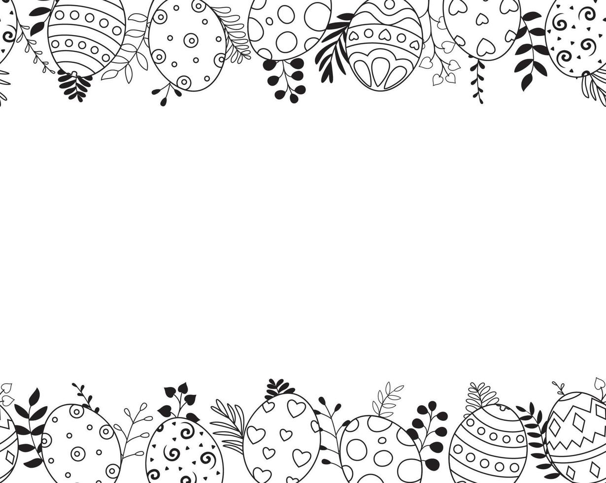 Doodle of easter eggs set collection on white background vector