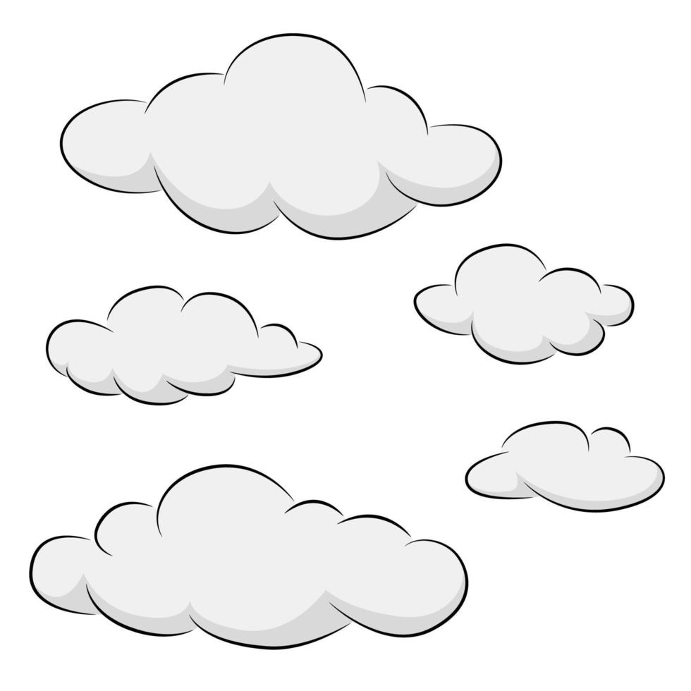 Clouds collection on white background vector