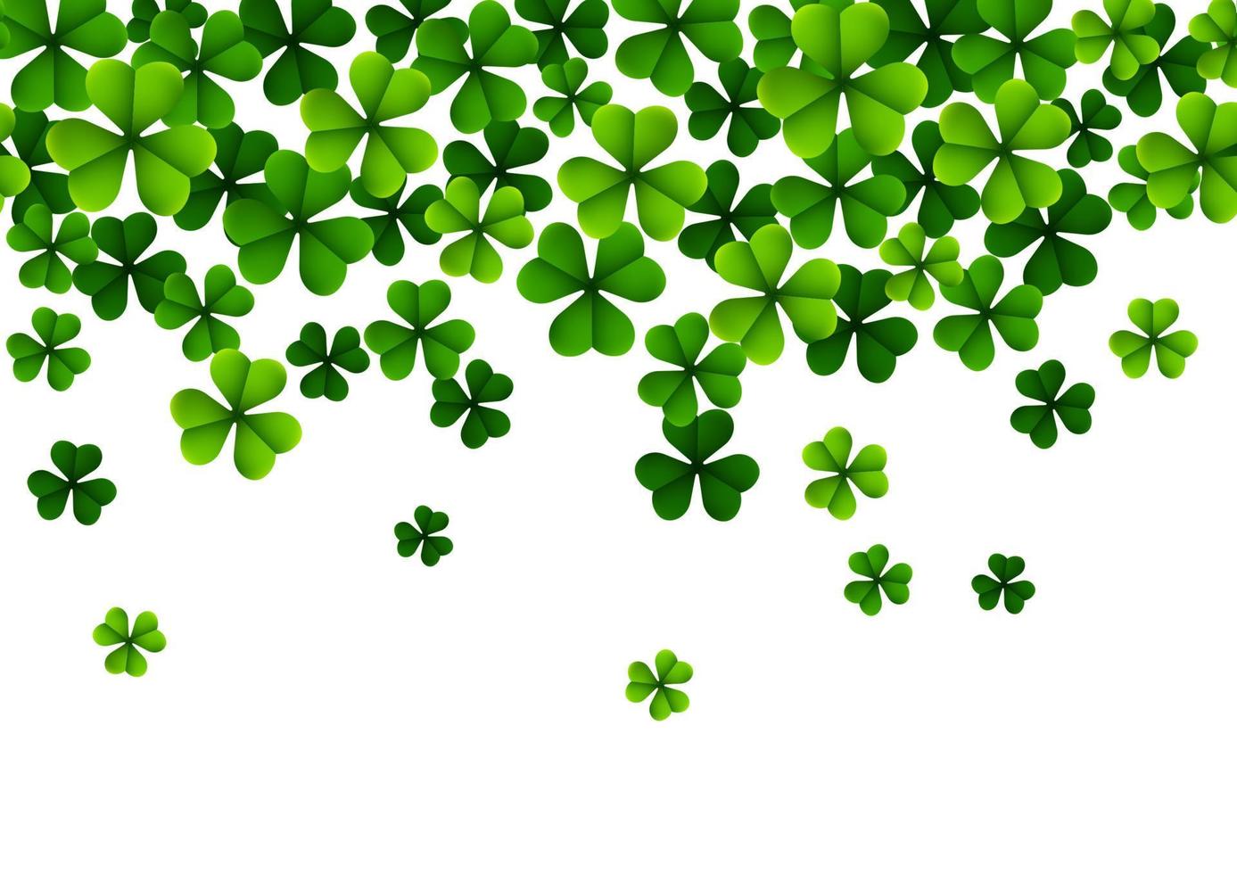 Happy Saint Patricks Day Background with clover leaves vector