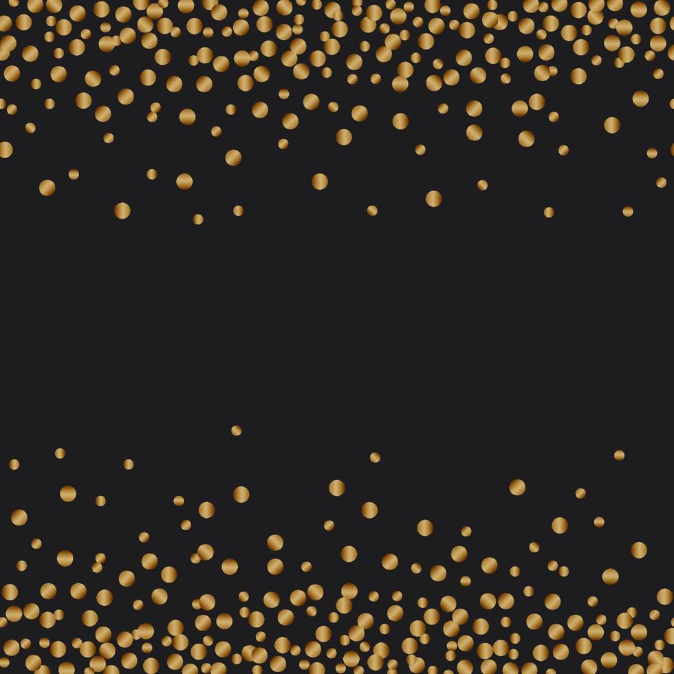 Golden confetti luxury festive on black background vector