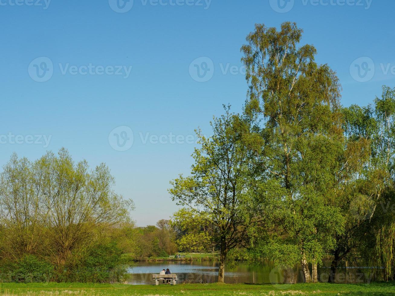hiking at a lake in westphalia photo