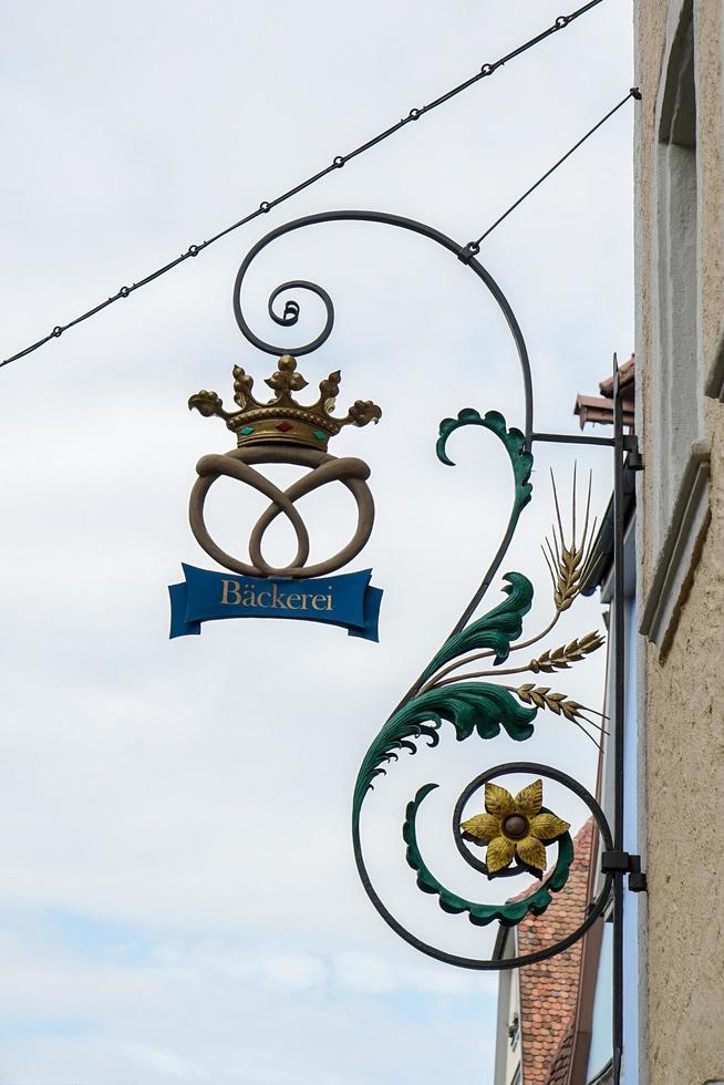 Rothenburg, Germany, 2014. Bakerei hanging sign in Rothenburg photo