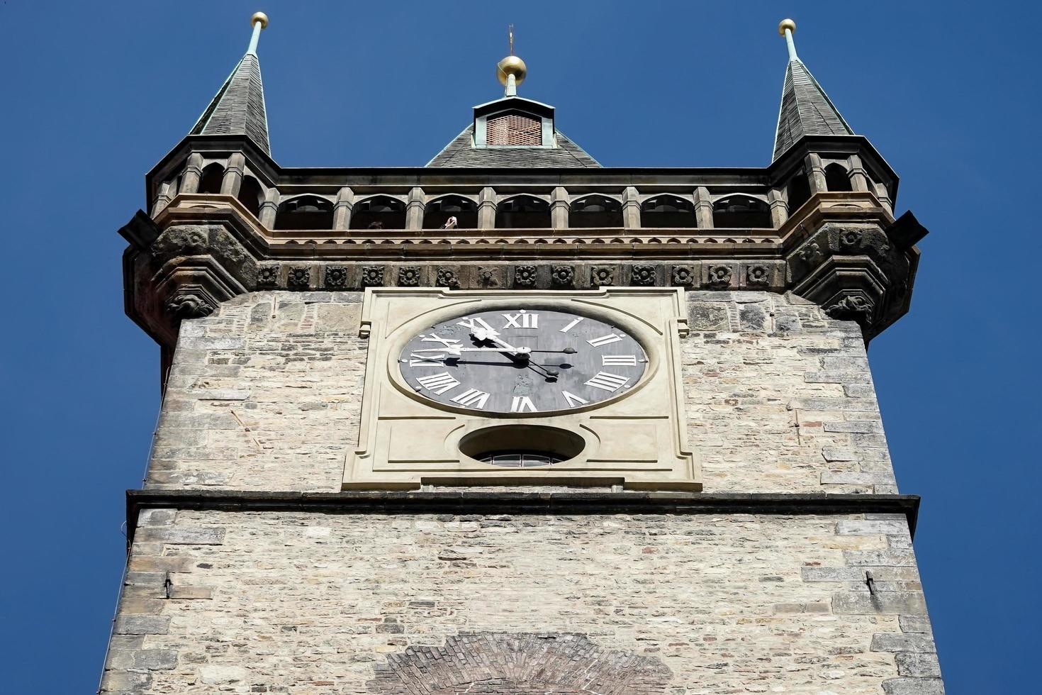 Prague, Czech Republic, 2014. Partial view of the Old Town City Hall in Prague photo