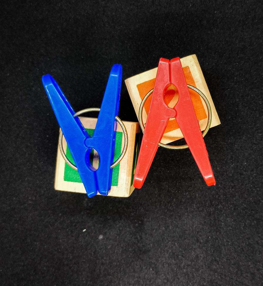 tool for clamping with red, yellow and green colors photo