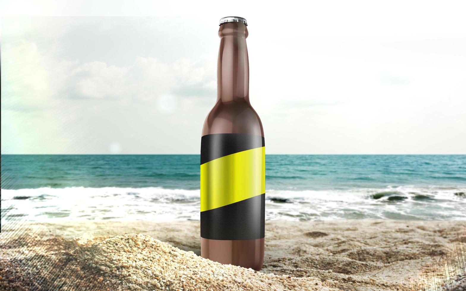 Bottle Mockup 3D Rendering  Realistic photo