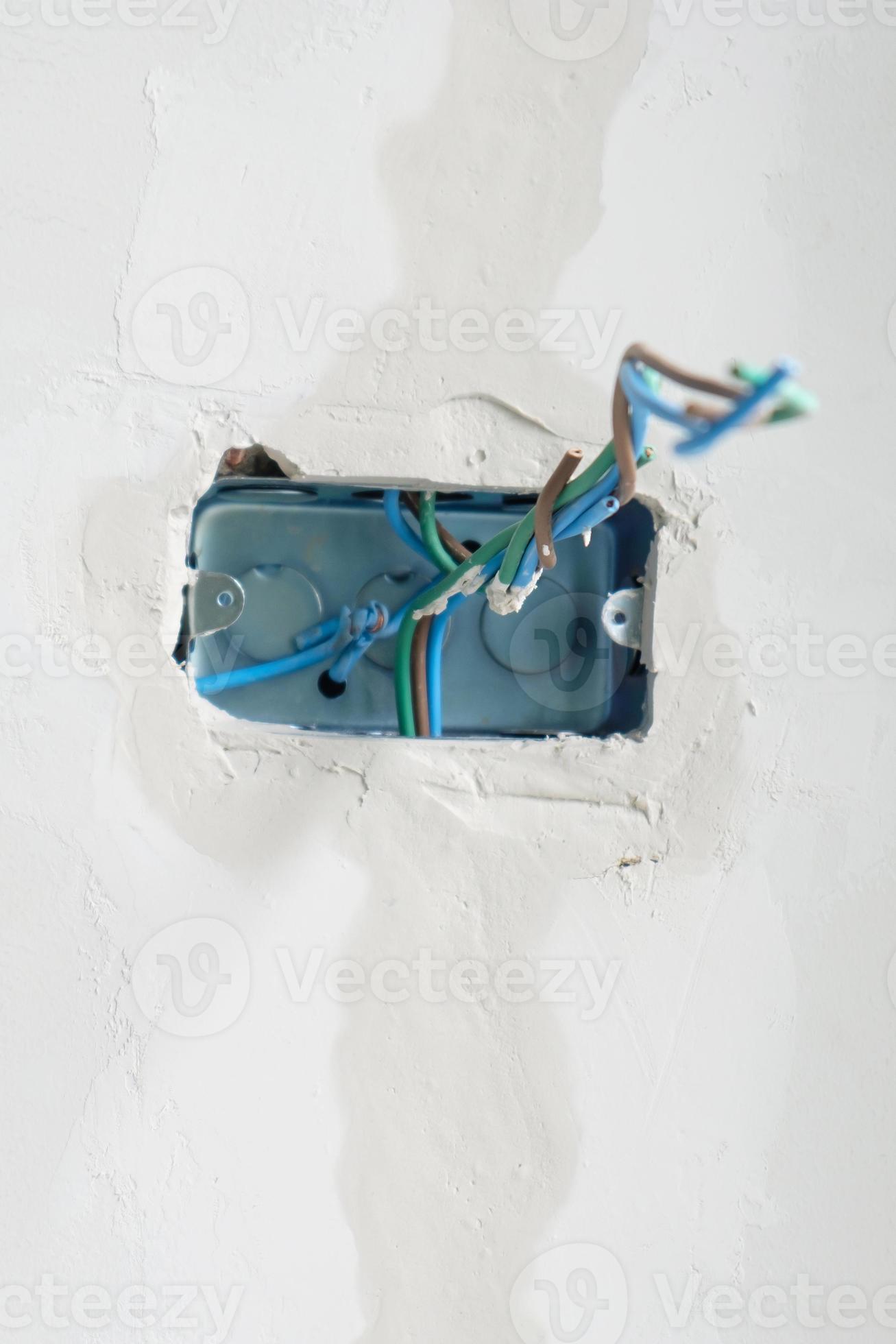 Electrical Wiring under plaster, hidden installation cables for socket