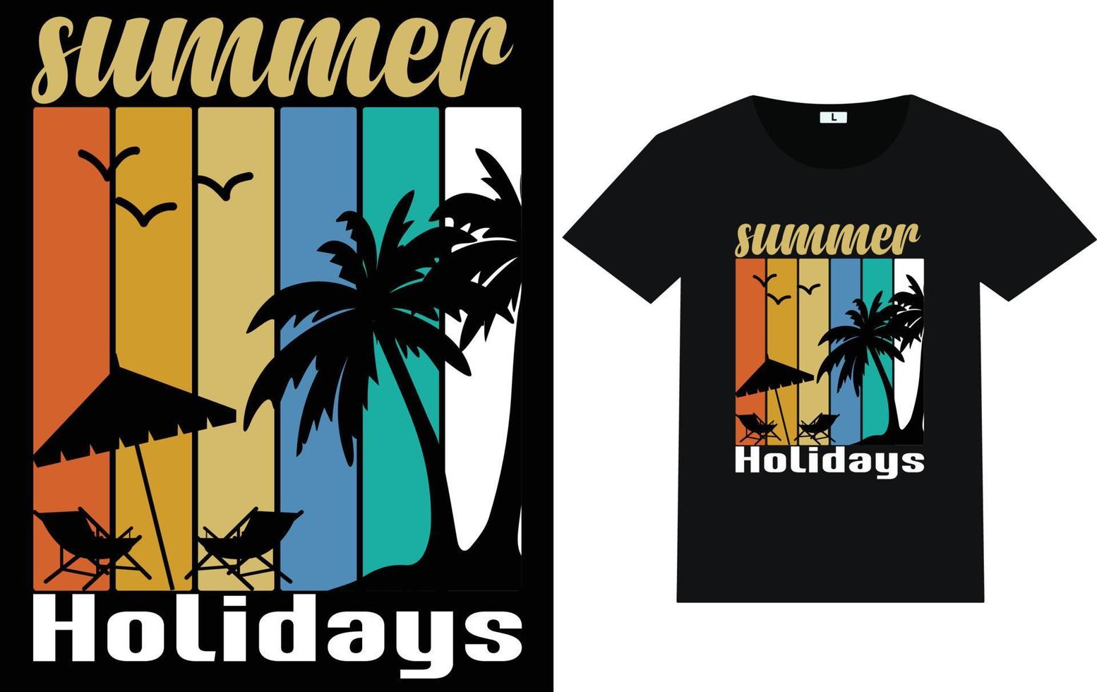 Summer Typography and Graphic T shirt Design vector