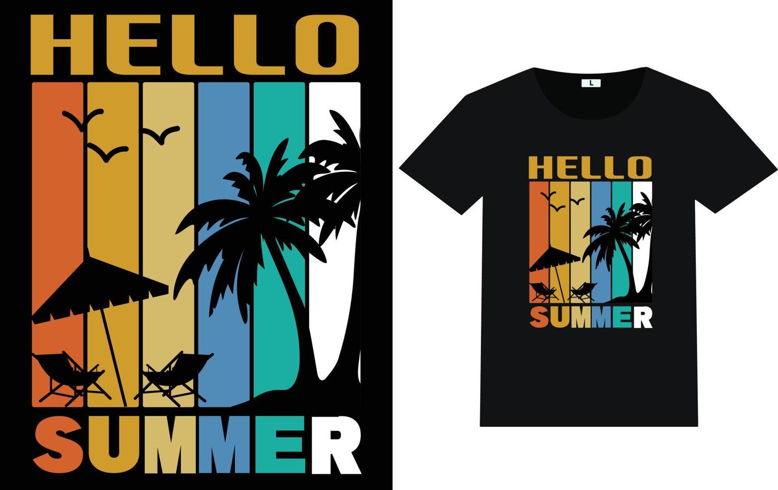 Summer Typography and Graphic T shirt Design vector