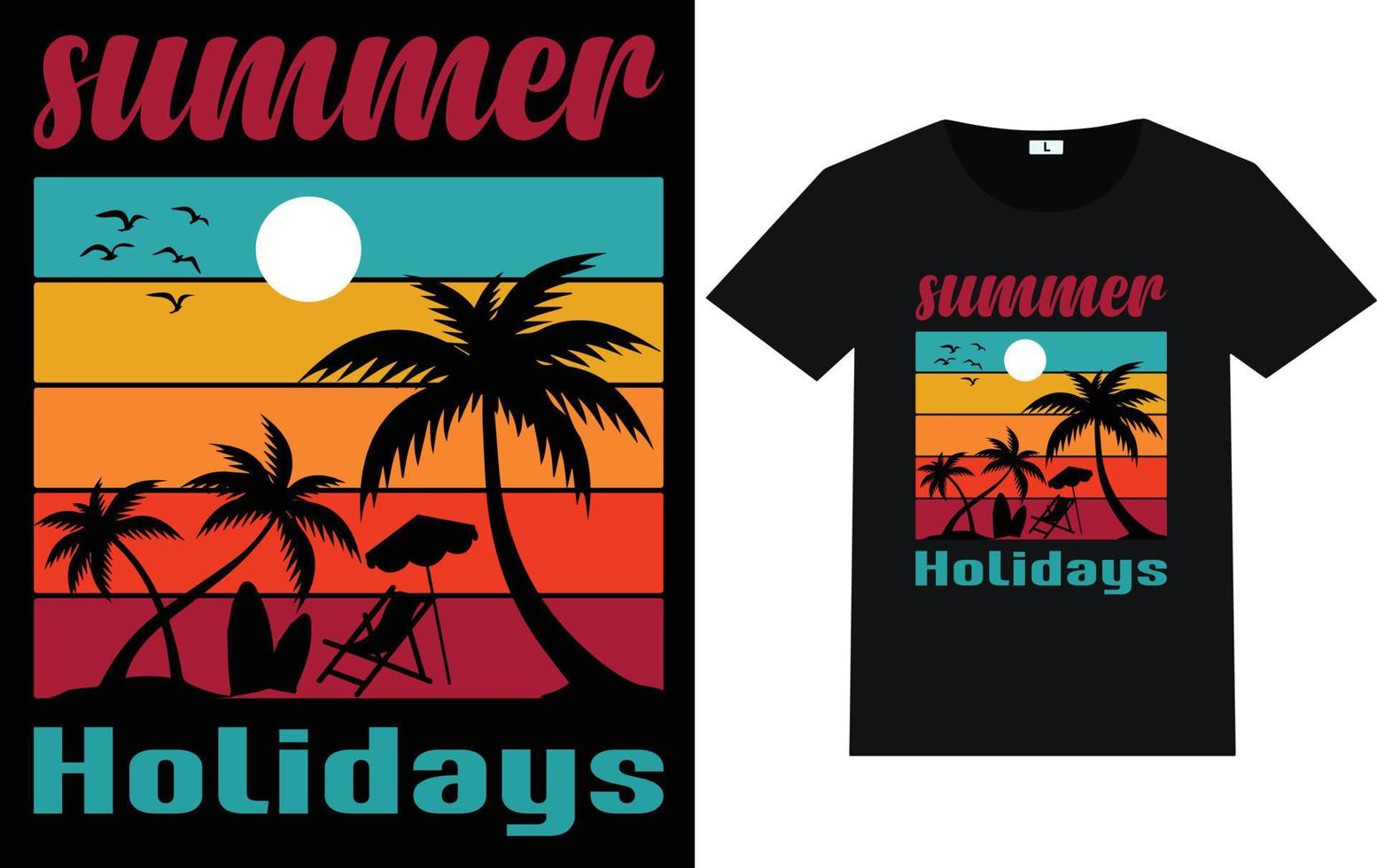 Summer Typography and Graphic T shirt Design vector