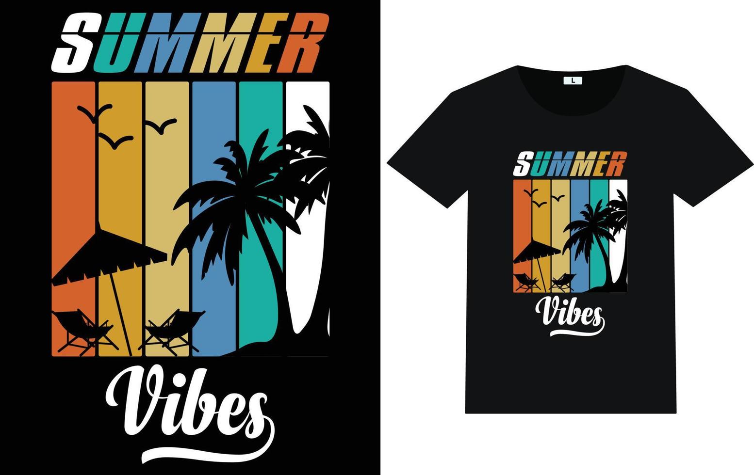 Summer Typography and Graphic T shirt Design vector