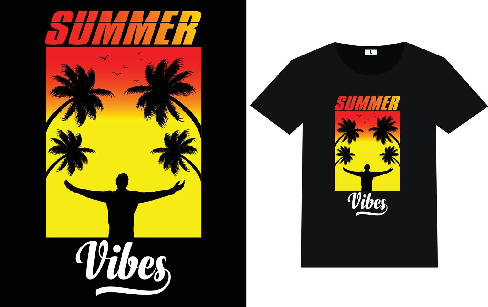 Summer Typography and Graphic T shirt Design vector