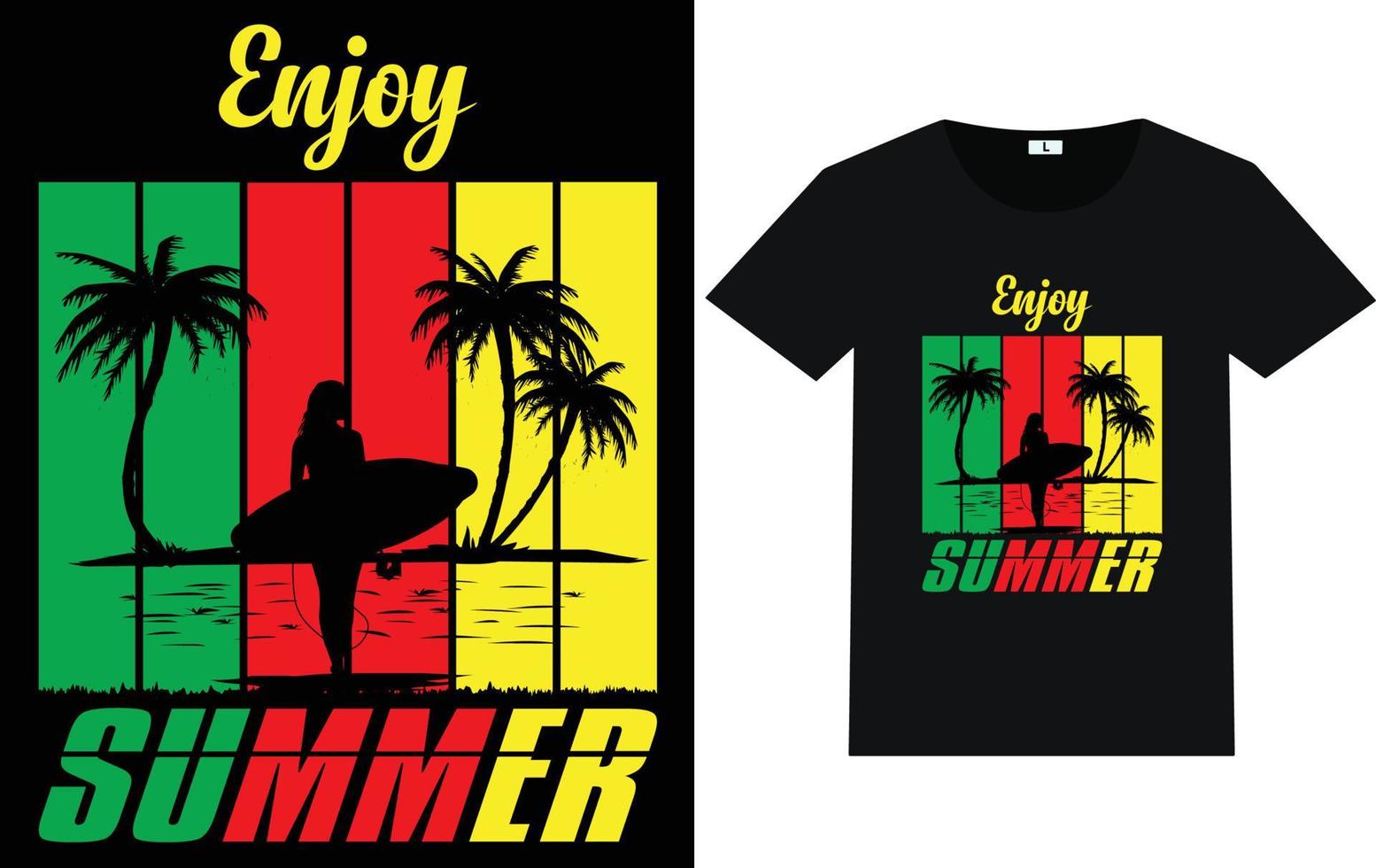 Summer Typography and Graphic T shirt Design vector