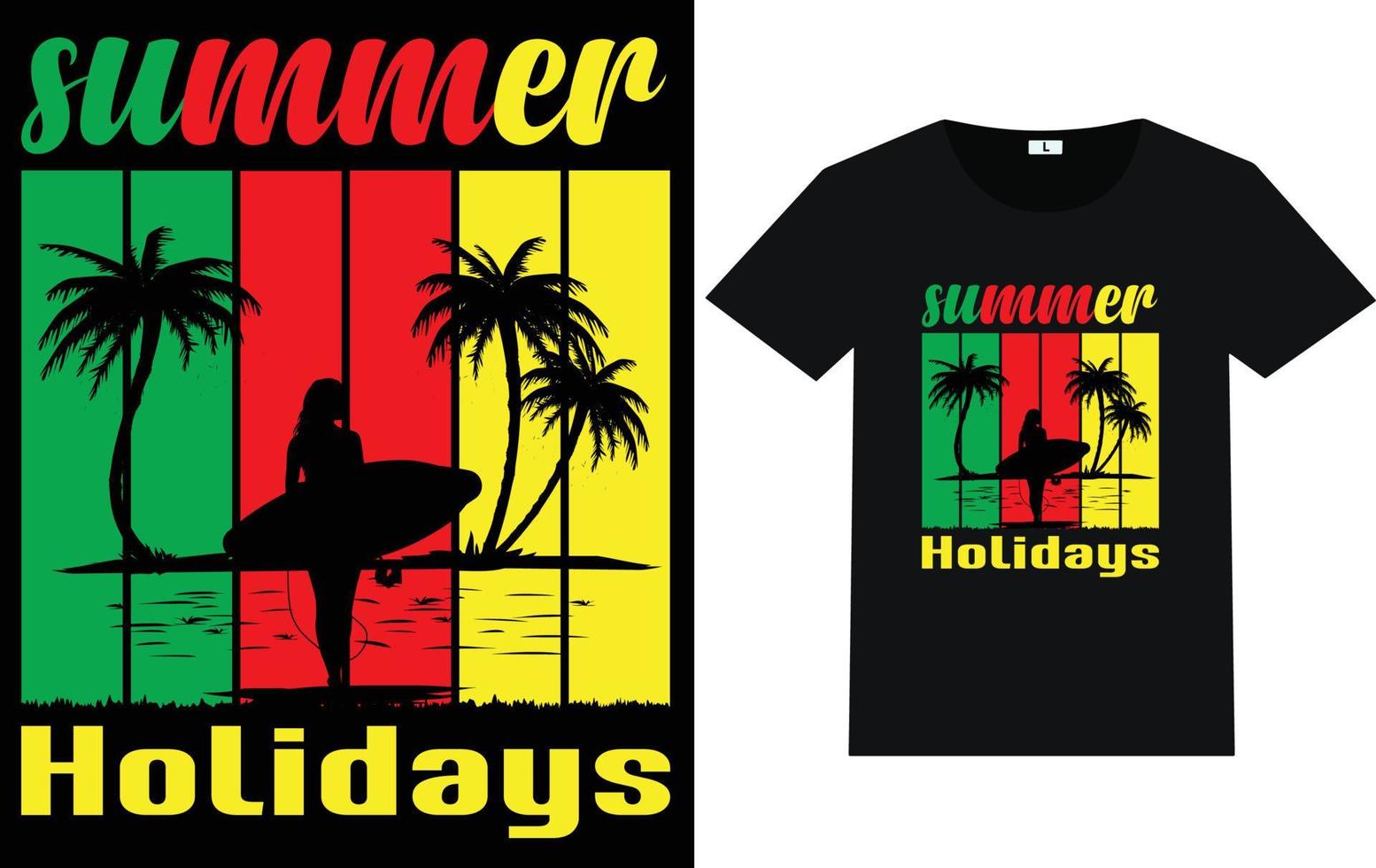 Summer Typography and Graphic T shirt Design vector