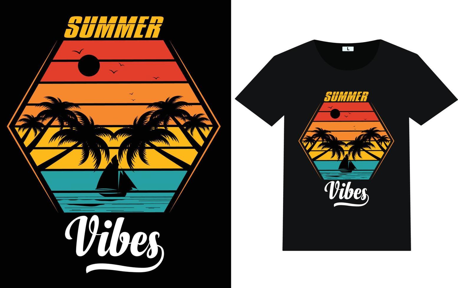 Summer Typography and Graphic T shirt Design vector