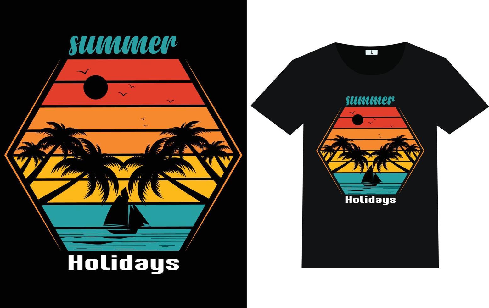 Summer Typography and Graphic T shirt Design vector
