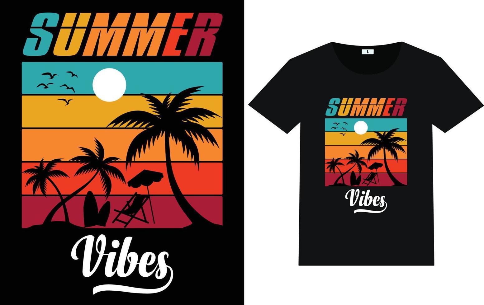 Summer Typography and Graphic T shirt Design vector