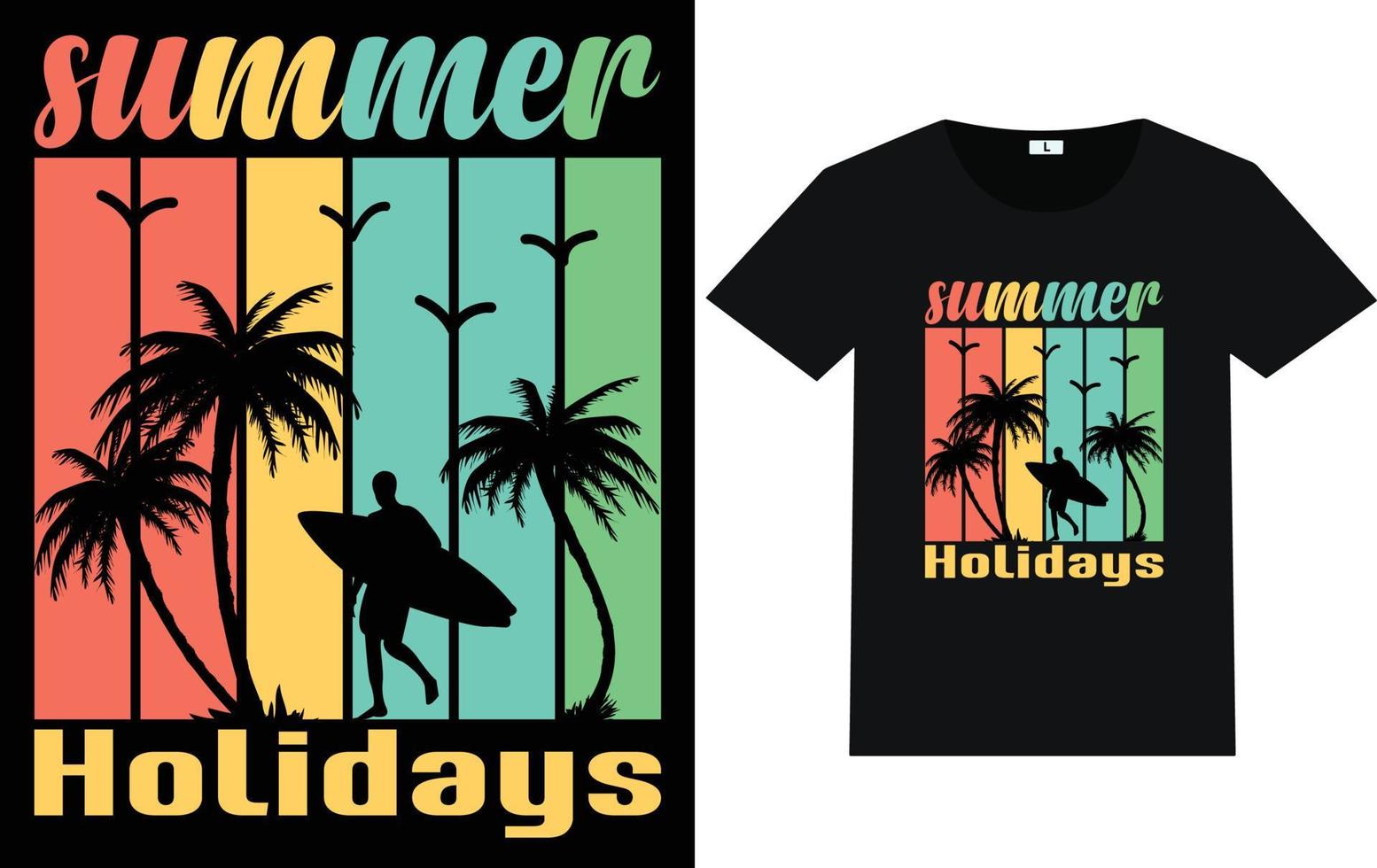 Summer Typography and Graphic T shirt Design vector