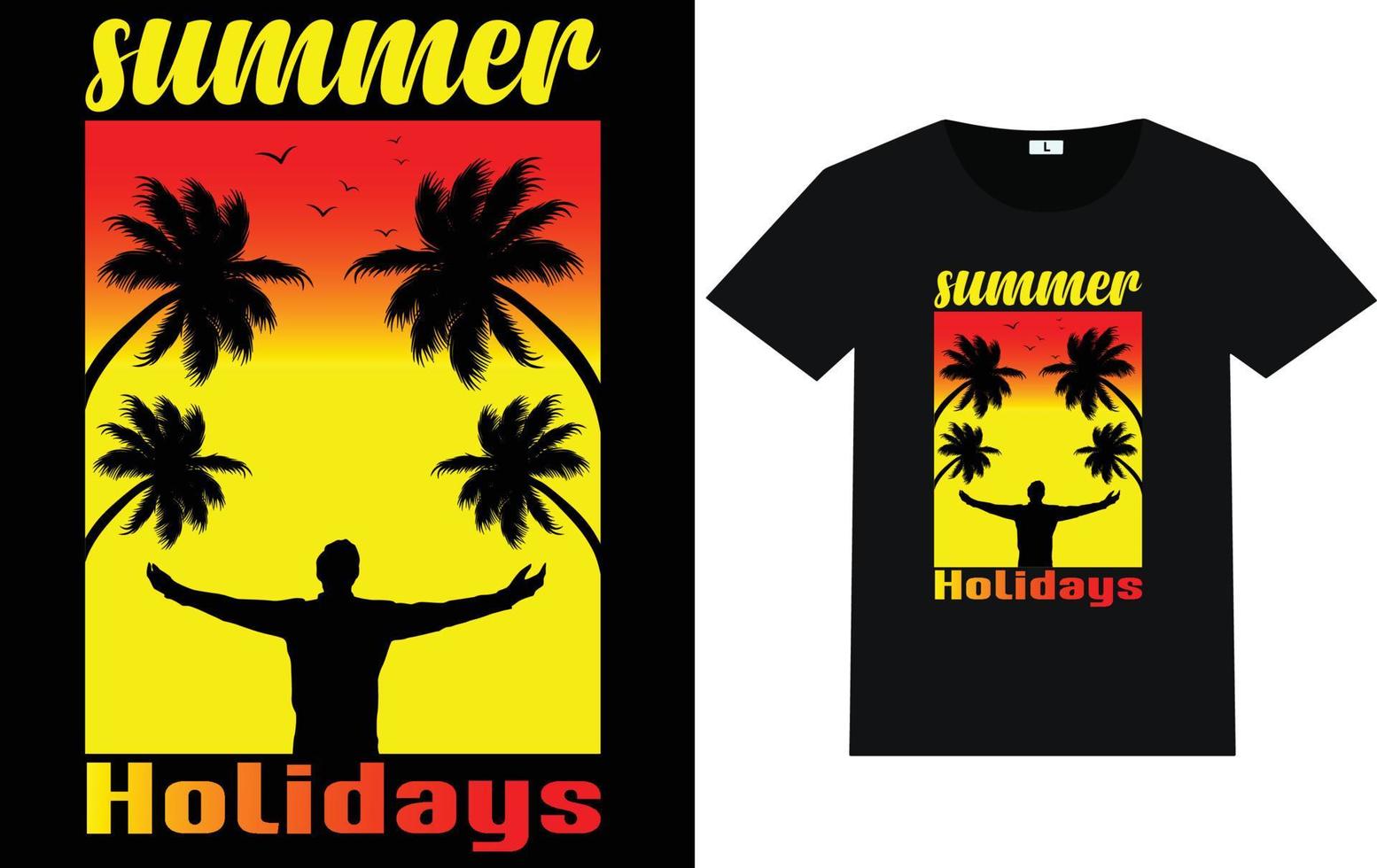 Summer Typography and Graphic T shirt Design vector