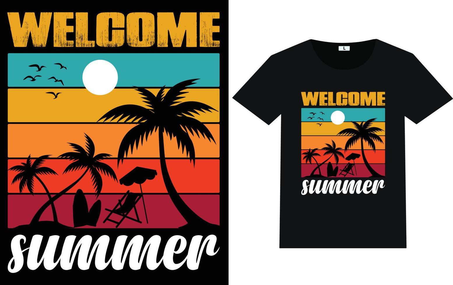 Summer Typography and Graphic T shirt Design vector