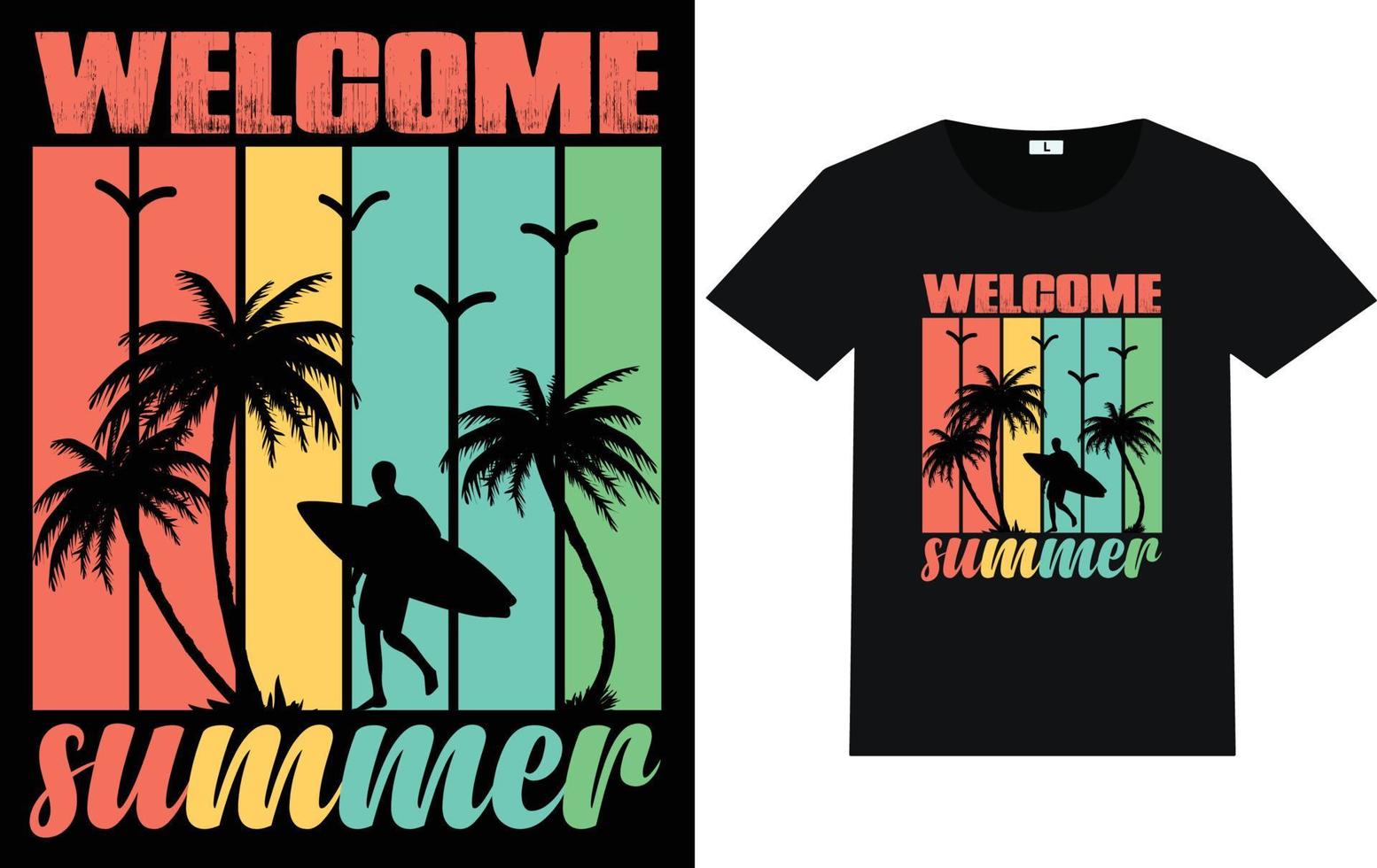 Summer Typography and Graphic T shirt Design vector