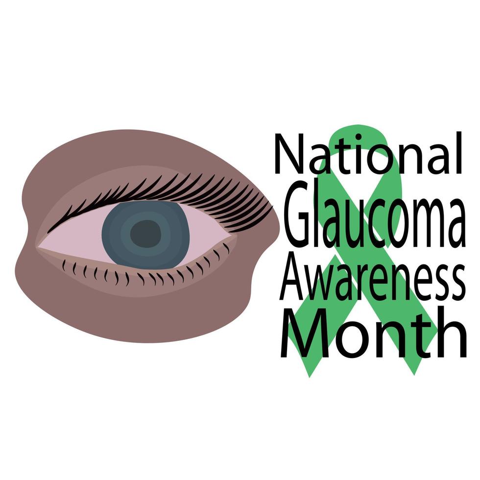 National Glaucoma Awareness Month, idea for a post, banner, flyer or postcard on a medical theme vector