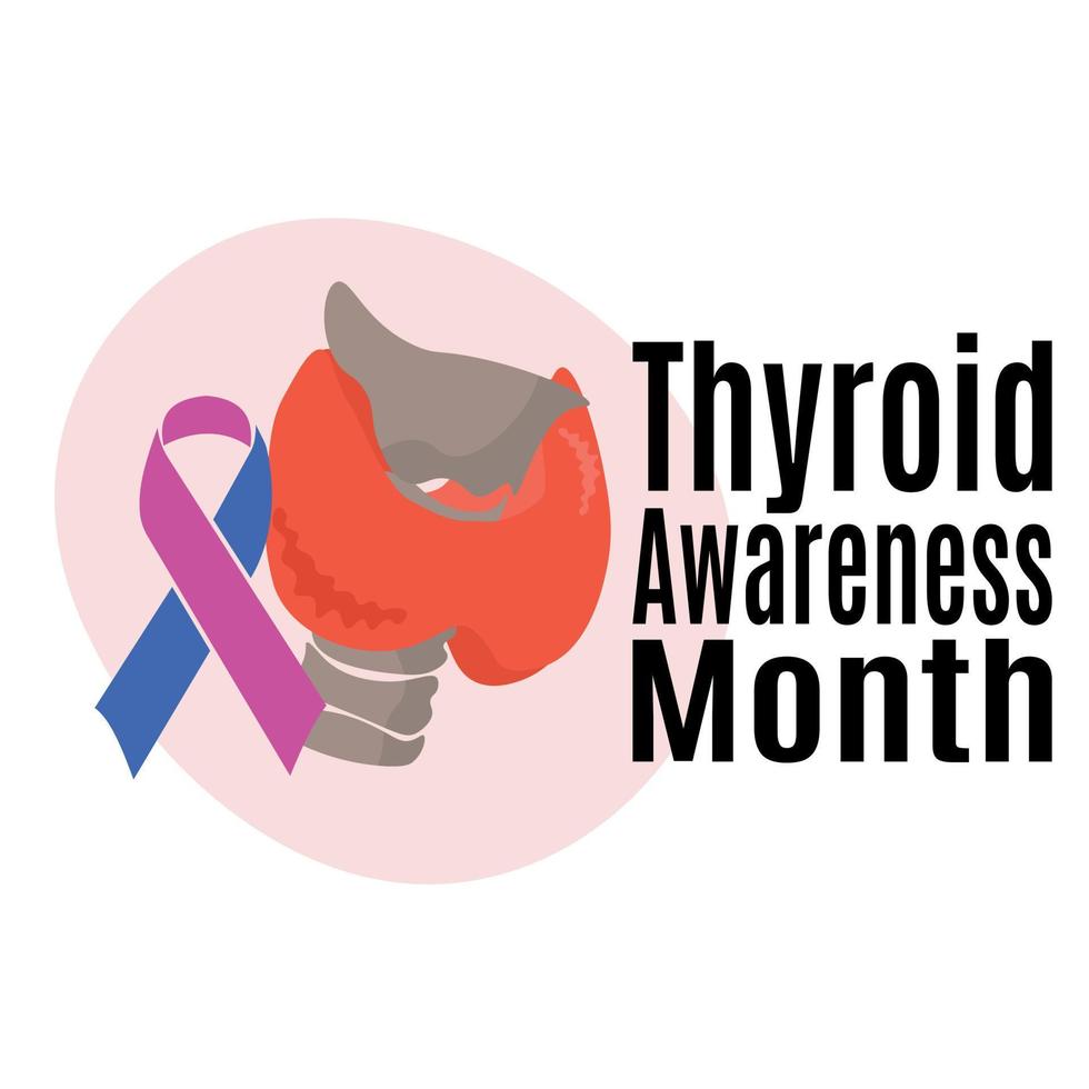 Thyroid Awareness Month, idea for a poster, banner, flyer or postcard on a medical theme vector