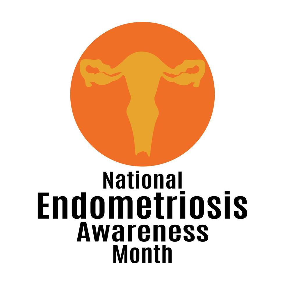 mes nacional de concientización sobre la endometriosis, idea para un afiche, pancarta, volante o postal sobre un tema médico vector